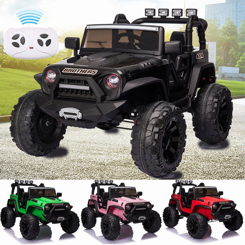 2-Seater 24V Electric Ride-On Truck with Bluetooth and LED Lights for Kids