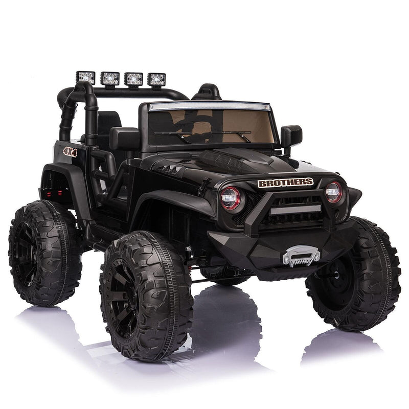 2-Seater 24V Electric Ride-On Truck with LED Lights, MP3 Player, and 3 Speed RC Control
