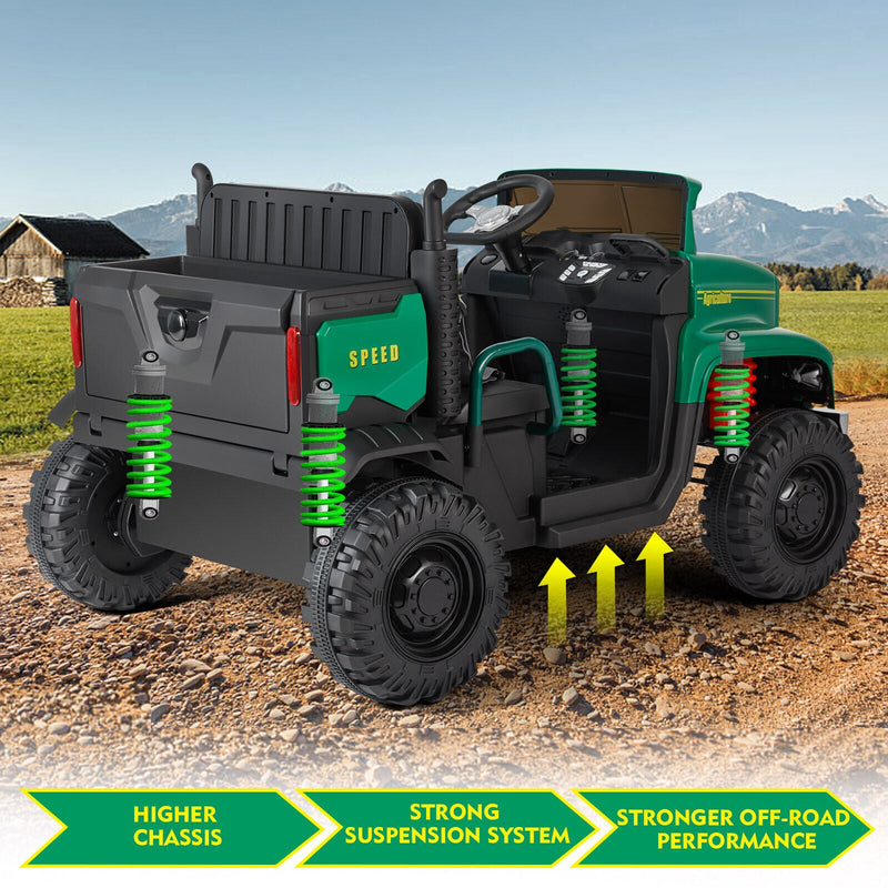 2-Seater 24V Electric Ride-On Truck with Trailer and RC Control - 3 Speed Tractor Experience
