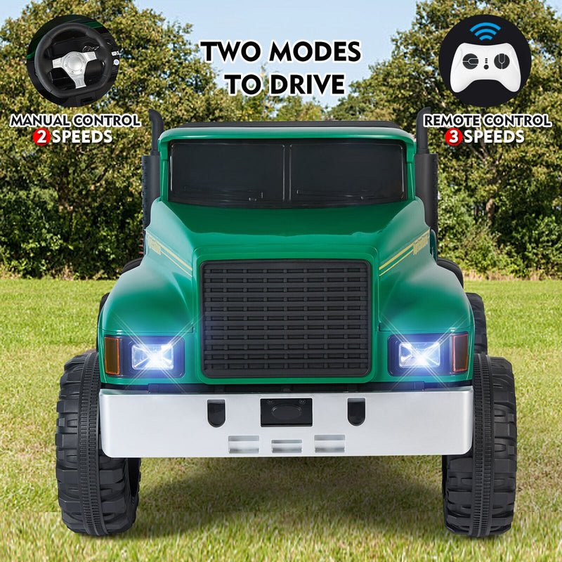 2-Seater 24V Electric Ride-On Truck with Trailer and RC Control - 3 Speed Tractor Experience
