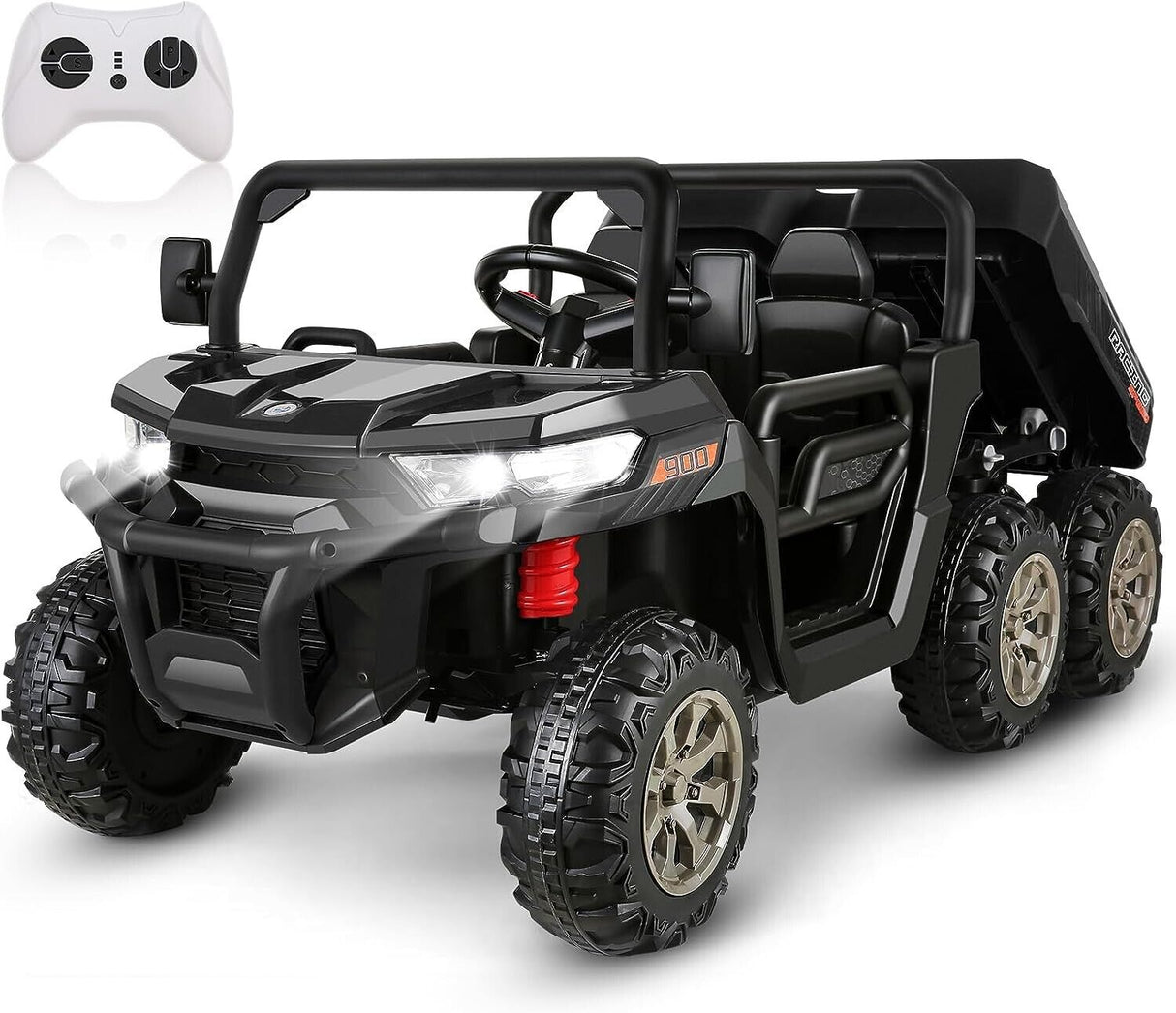 2-Seater 24V Electric UTV Car with 4WD and Dump Bed for Kids - Powerful Off-Road Vehicle