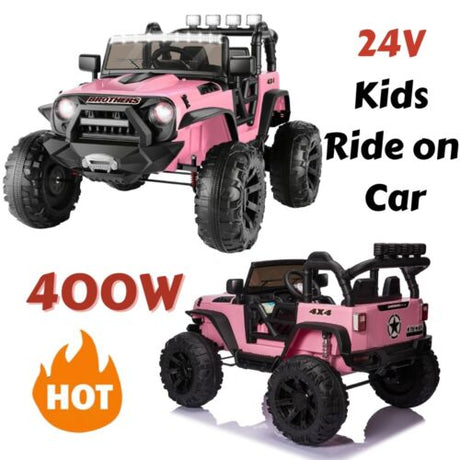 2-Seater Kids Electric Car with 24V Battery and 400W Motor - Perfect for Outdoor Adventures!