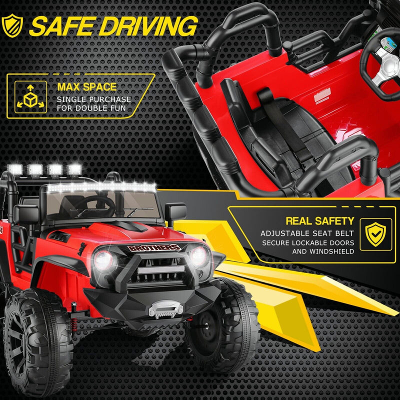 2-Seater Electric Truck Toy for Kids with Remote Control - 400W 24V 9AH