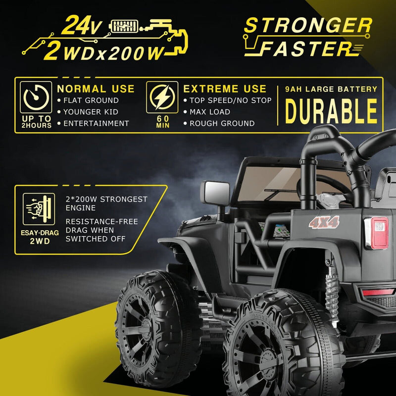 Electric 2-Seater Truck Toy for Kids with Remote Control - 2x200W 24V Power