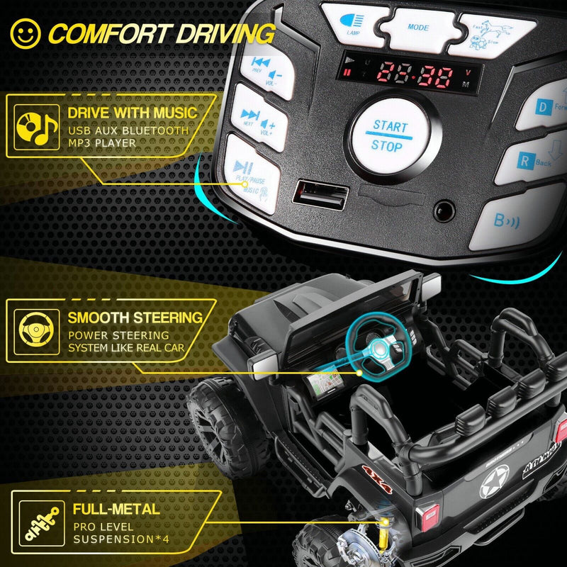 Electric 2-Seater Truck Toy for Kids with Remote Control - 2x200W 24V Power