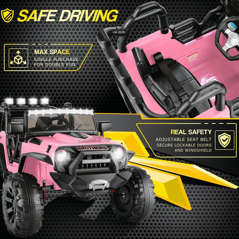 Electric 2-Seater Truck Toy for Kids with Remote Control - 2x200W 24V Power