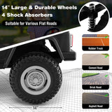 2-Seater Black Battery Powered Ride-On Car with 3-Point Seat Belts and Doors - 12V
