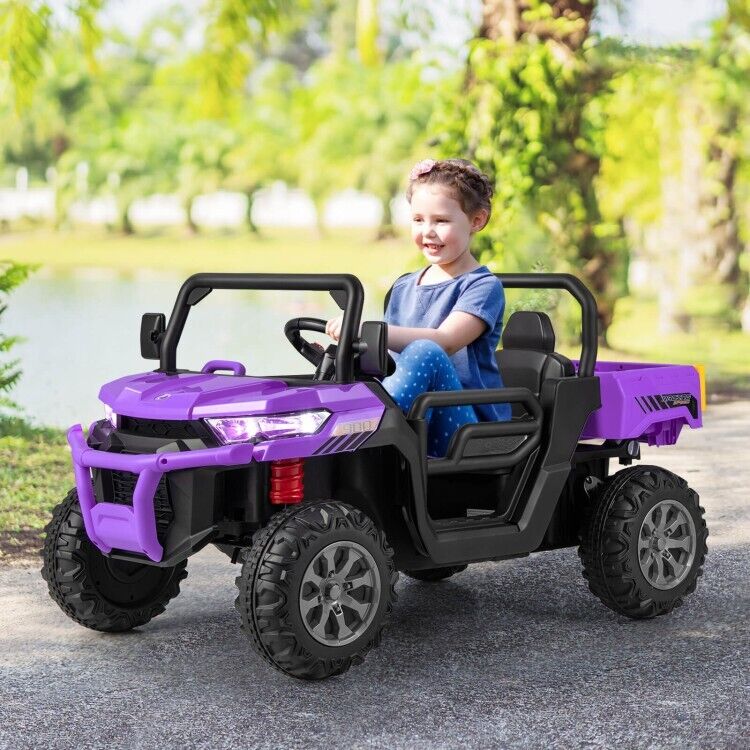 2-Seater Electric Dump Truck Ride-On for Kids with Remote Control - 12V