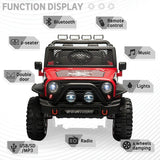 2-Seater Electric Ride-On Car for Kids with RC Control, MP3 Player, and Realistic Jeep Design