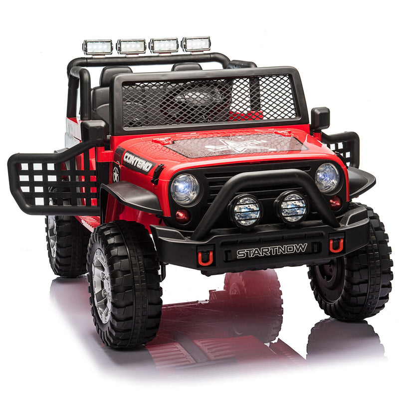 2-Seater Electric Ride-On Car for Kids with RC Control, MP3 Player, and Realistic Jeep Design