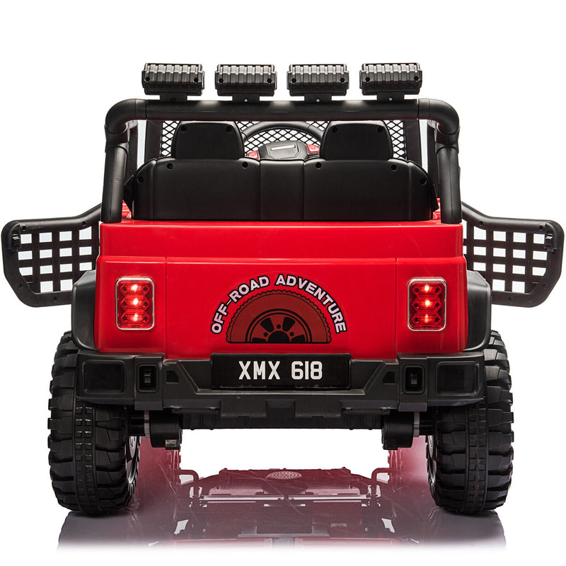 2-Seater Electric Ride-On Car for Kids with RC Control, MP3 Player, and Realistic Jeep Design
