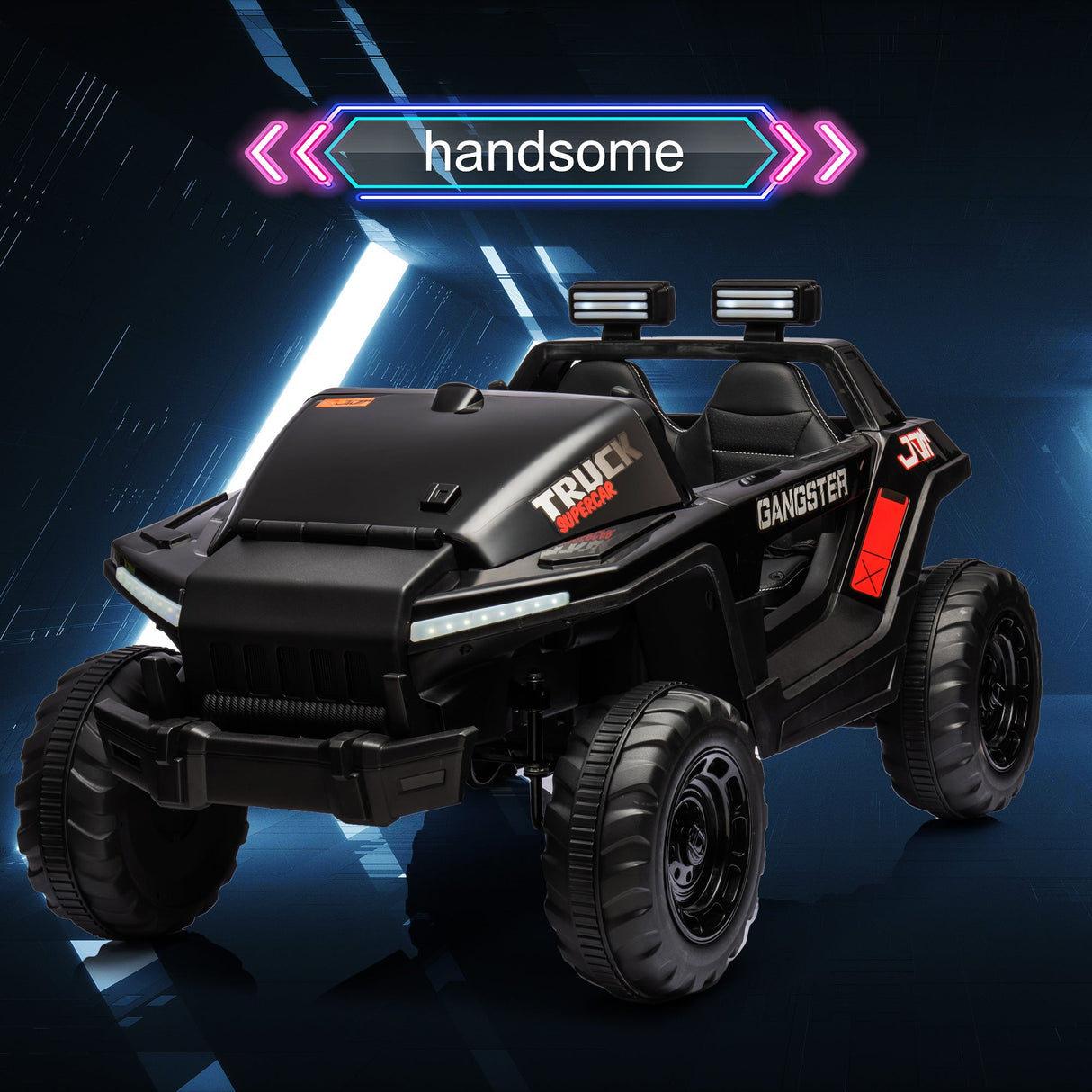 Electric Ride-On Truck for Kids with Remote Control, Music, LED Lights, and USB MP3