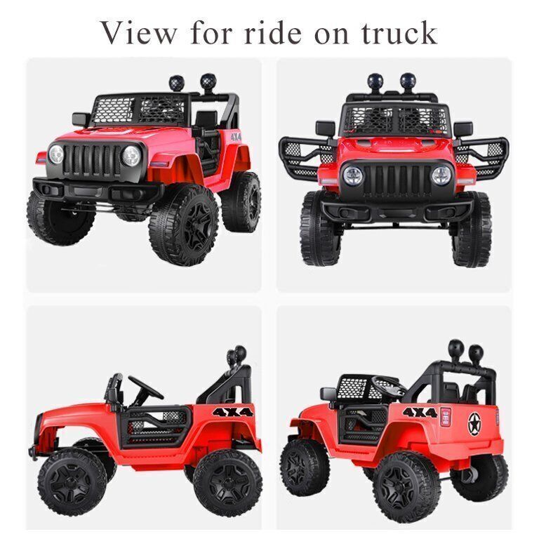 2-Seater 12V Electric Ride-On Car with Remote Control, MP3 Player, and Realistic Truck Design for Kids