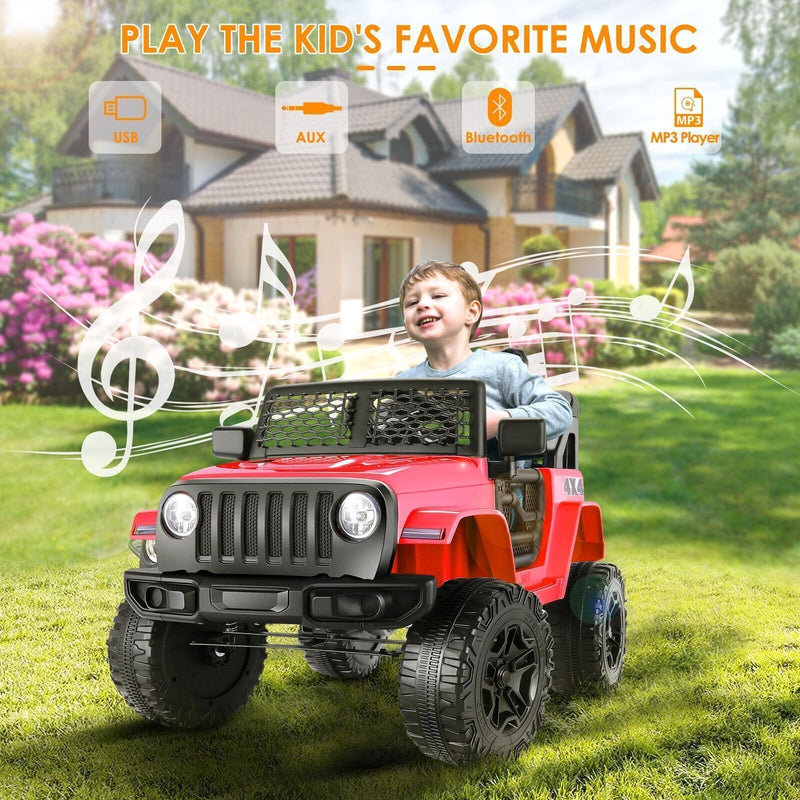 2-Seater Electric Ride-On Car with Remote Control, MP3 Player, and Realistic Truck Design for Kids (12V)