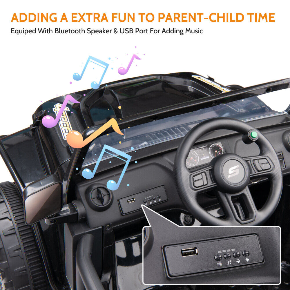 KLOKICK 12V Ride On Truck with MP3 Player and Remote Control for Parent-Child Fun