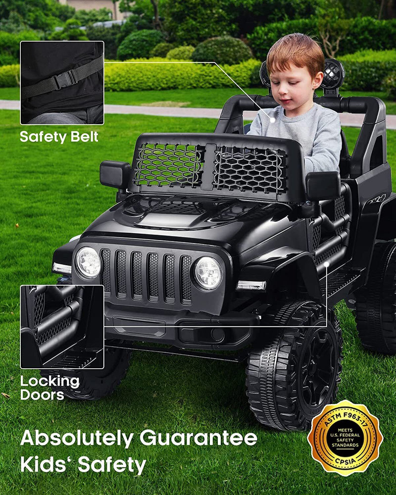 2-Seater 12V Ride-On Truck with Remote Control for Kids - Perfect for Xmas!