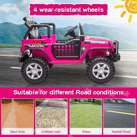 2-Seater Electric Ride-On Jeep for Kids with MP3 and Remote Control - 12V Toy Truck