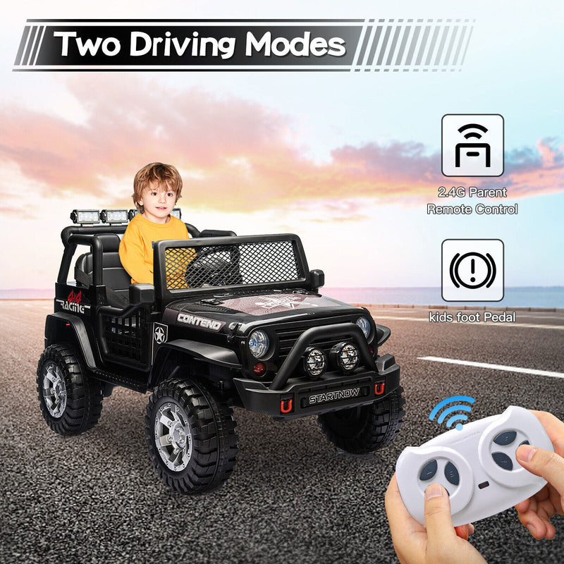 2-Seater Electric Ride-On Jeep for Kids with Remote Control - 12V Toy Truck