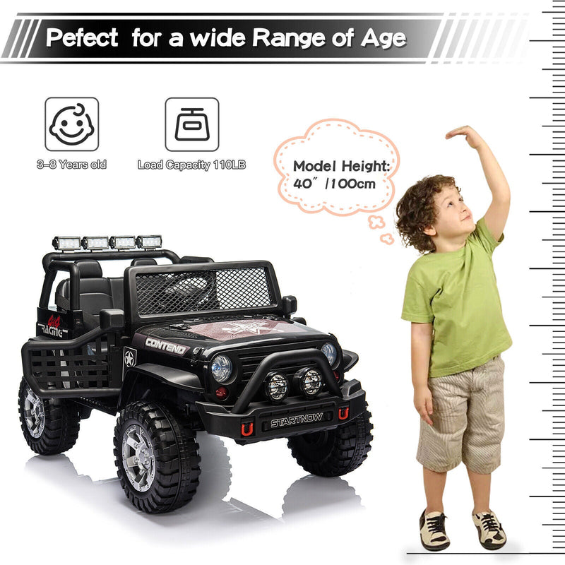2-Seater Electric Ride-On Jeep for Kids with Remote Control - 12V Toy Truck