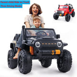 2-Seater Electric Ride-On Jeep with LED Lights, Bluetooth, and FM Radio for Kids (12V)