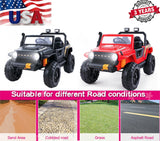 2-Seater Electric Ride-On Jeep with LED Lights, Bluetooth, and FM Radio for Kids (12V)