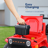 12V Kids Electric Jeep with Remote Control, 3 Speeds, LED Lights, and FM Radio