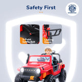 Parent-Child Ride-On Truck with LED Lights, FM Radio, and Bluetooth - 12V Kids Car