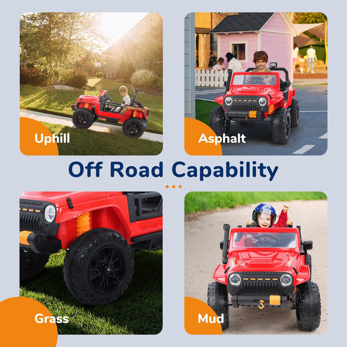 KLOKICK 12V 2-Seater Electric Ride-On Truck for Kids with Remote Control and LED Lights