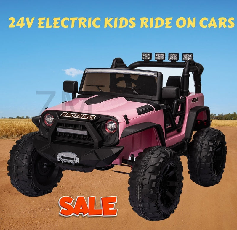 2-Seater Electric Ride-On Jeep with MP3 Player and Remote Control for Kids - 24V LED Toy Car