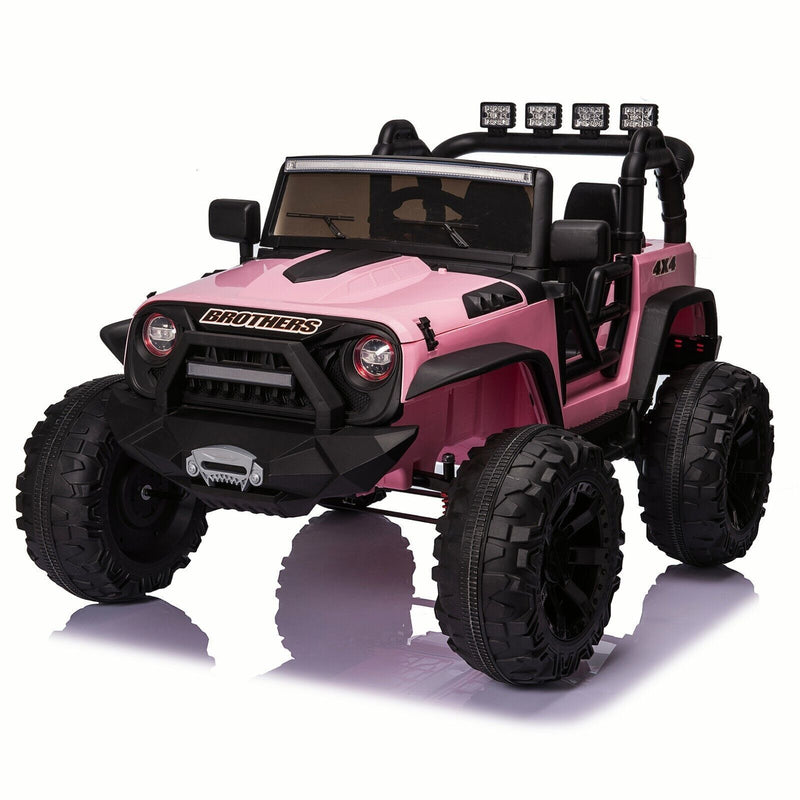 2-Seater 24V Kids Ride-On Truck with Remote Control, LED Lights, and 3-Speed Options