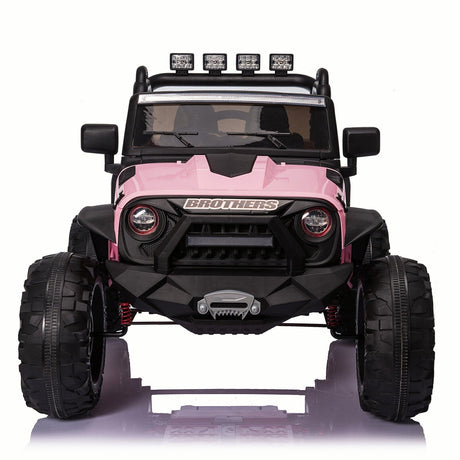 2-Seater 24V Kids Ride-On Truck with Remote Control, LED Lights, and 3-Speed Options