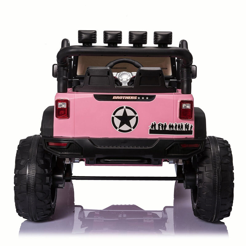 2-Seater 24V Kids Ride-On Truck with Remote Control, LED Lights, and 3-Speed Options