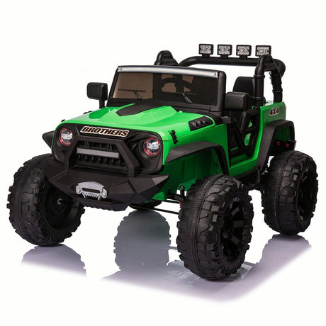 2-Seater 24V Kids Ride-On Truck with Remote Control, LED Lights, and 3-Speed Options