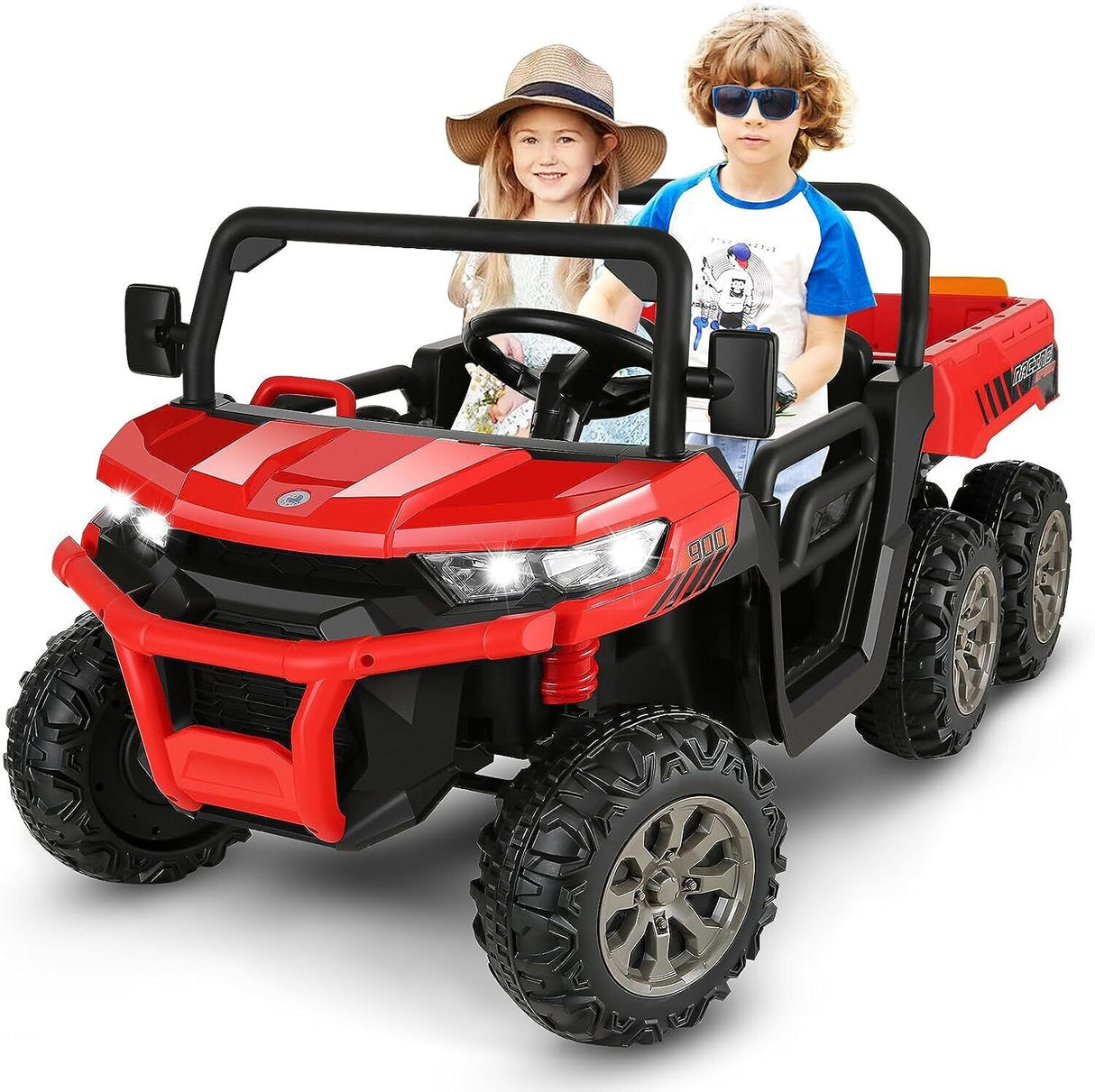 2-Seater Dump Truck Ride-On Toy with 24V Battery and 6 Wheels - Perfect Gift for Kids