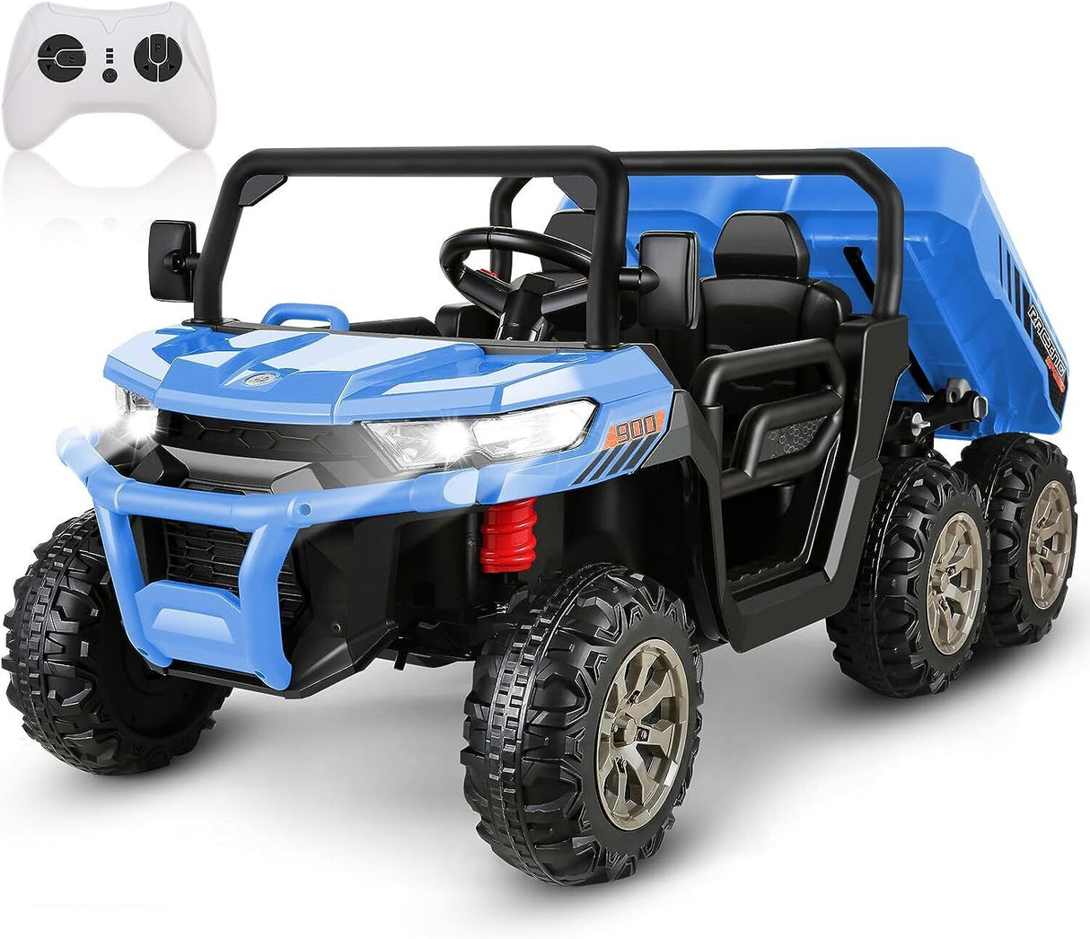2-Seater Electric Truck Tractor for Kids with Dump Bed and 3 Speeds - 24V