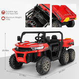 2-Seater Electric Truck Tractor for Kids with Dump Bed and 3 Speeds - 24V