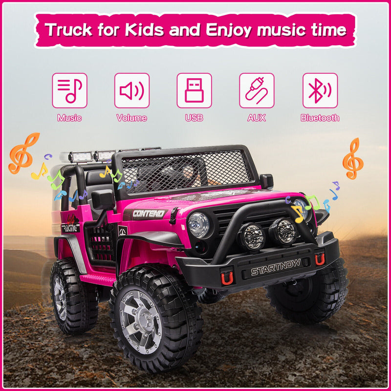 2-Seater Electric Toy Jeep for Kids with Remote Control, USB and Bluetooth Connectivity