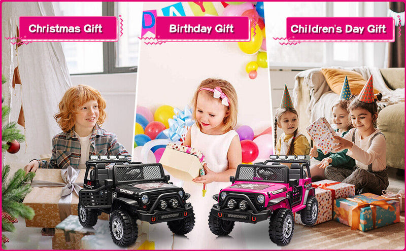 2-Seater Electric Toy Jeep for Kids with Remote Control, USB and Bluetooth Connectivity