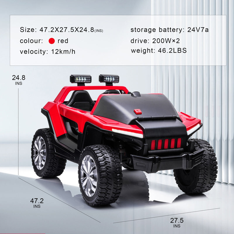 2-Seater Electric Truck for Kids with Music and LED Lights - 24V Ride-On Car