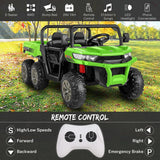 2-Seater Electric Truck Tractor with Dump Bed and Remote Control - 24V