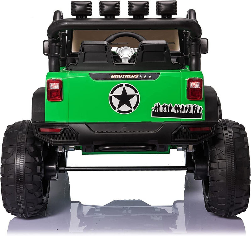 2-Seater 24V Kids Electric Jeep with Remote Control, 3 Speeds, and LED Lights