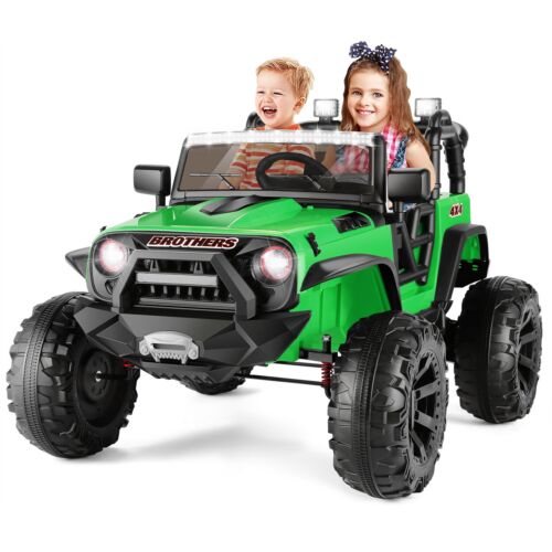 2-Seater Kids Electric Ride On Jeep Car with 3 Speeds, MP3 Player, Remote Control, and LED Lights - 24V MAX