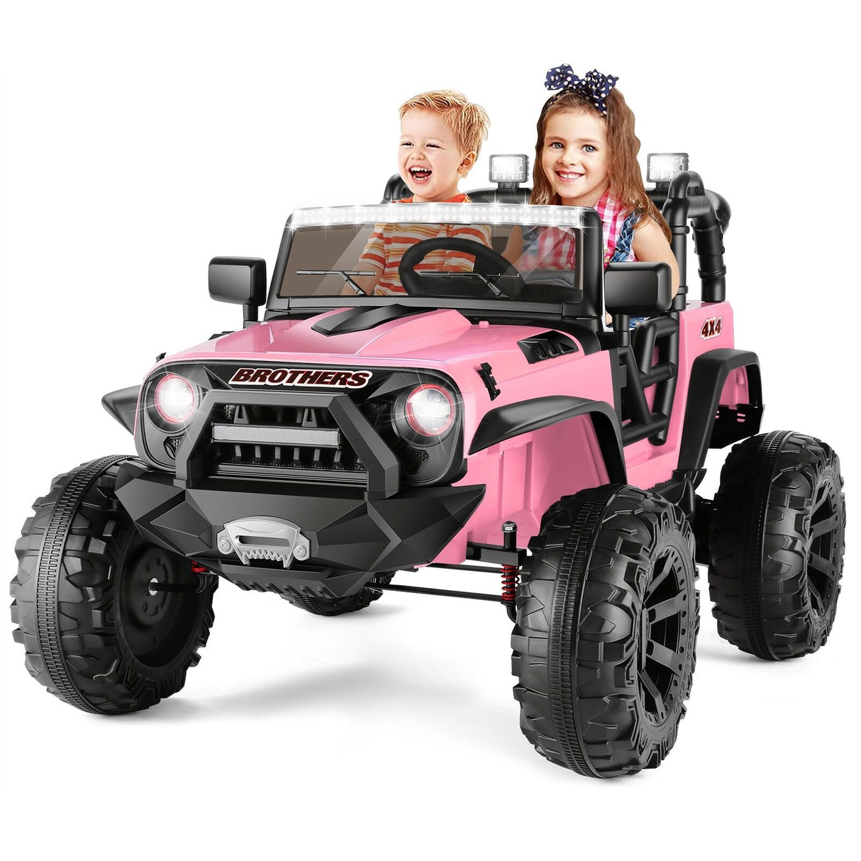 2-Seater Kids Ride on Car Truck with Remote Control, 3 Speeds, and LED Lights - 24V 2x200W