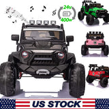 2 Seater Kids Ride On Truck Car with Remote Control and Powerful 200W Motors - 3 Speed Options and LED Lights