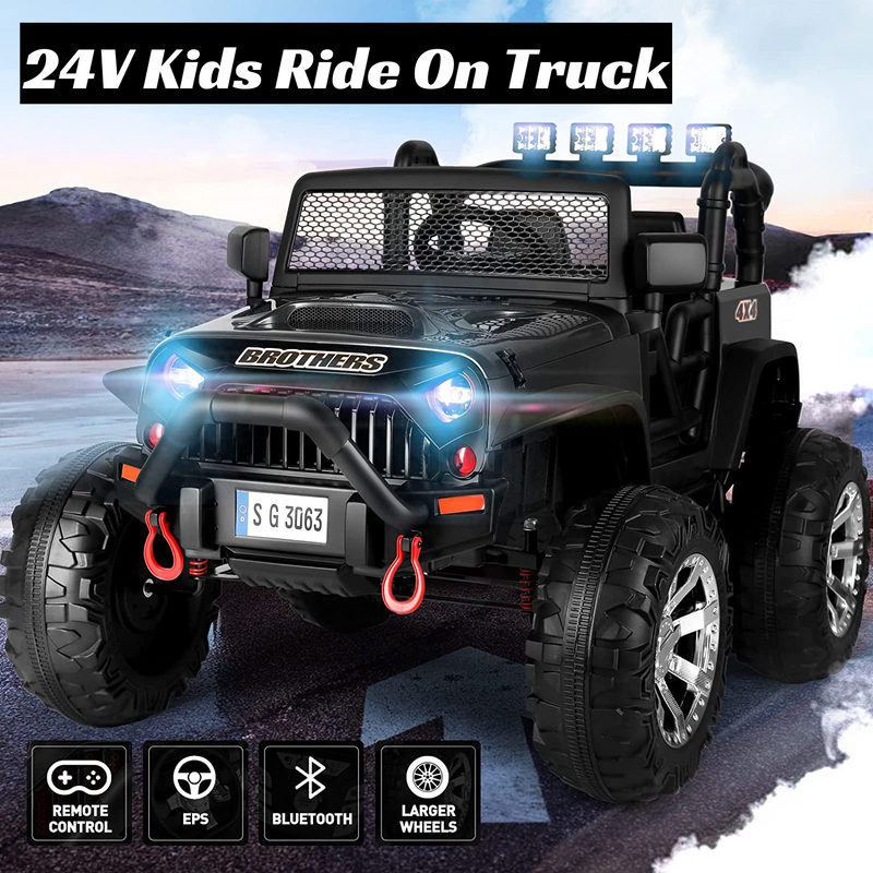 2-Seater Kids Ride On Truck with Parent Remote Control and 200W Motors