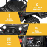 2-Seater Kids Ride-On Truck with Remote Control, LED Lights, Music, and Double Doors