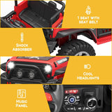 2-Seater Kids Ride-On Truck with Remote Control, LED Lights, Music, and Double Doors