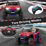 2-Seater Kids Ride On UTV with Suspension, Lights & Music - 12V RC Electric Vehicle