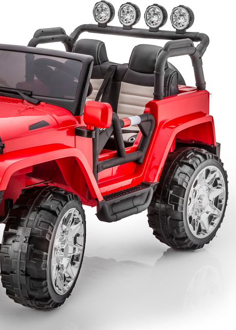 2 Seater 24 Volt 4x4 Electric Ride On Jeep Style Rubber Tires Fully Loaded Truck ATV UTV For Kids W/Magic Cars® Wireless Parental Control MagicCars