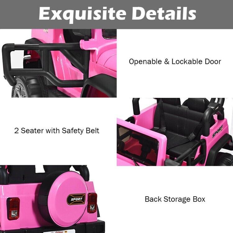 2-Seater Toddler Ride-On Truck with Remote Control and Lights - 12V Driving Toy Car